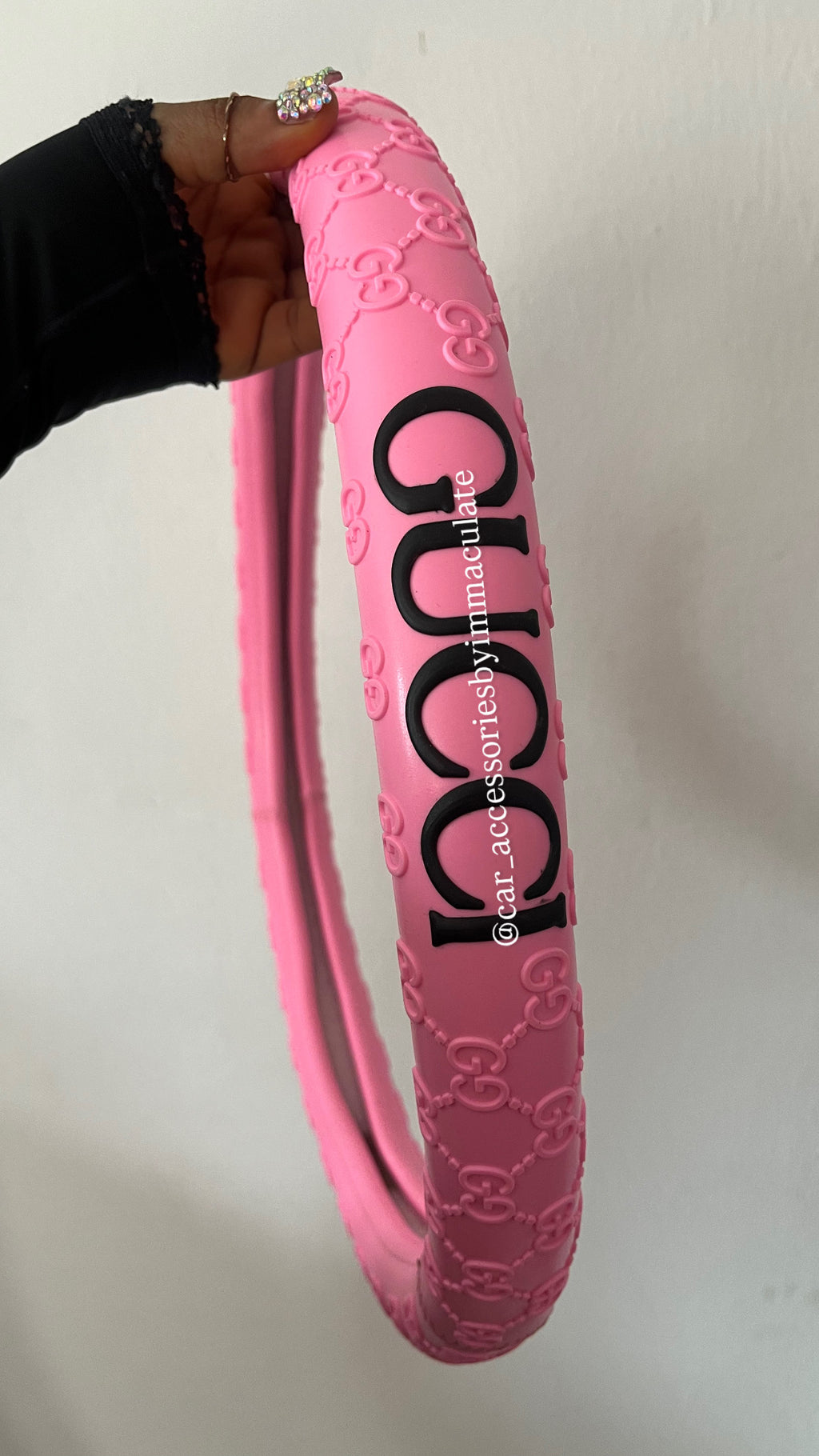 GG (pink Barbie and black) car steering wheel cover