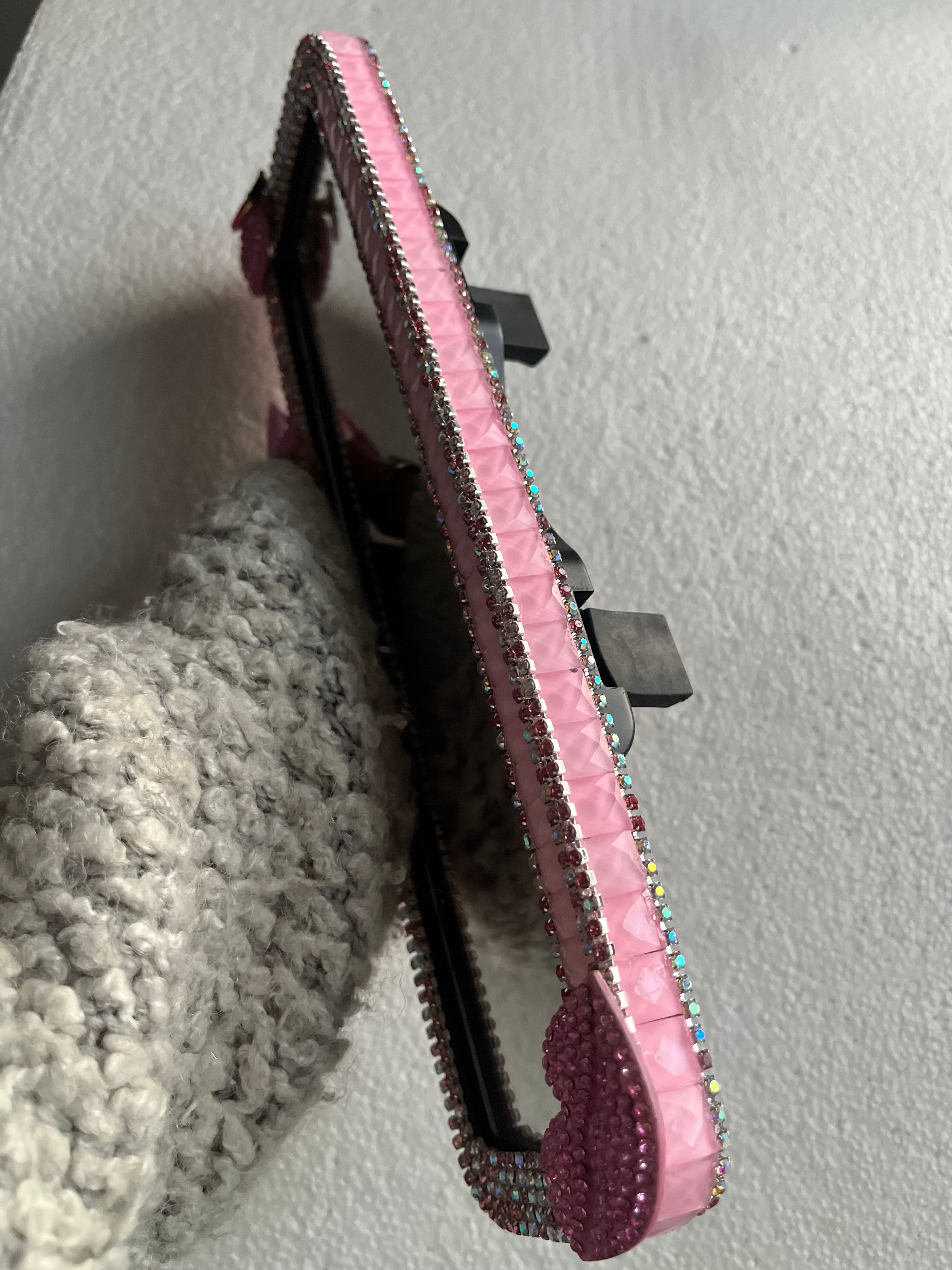Lips👄 and Kiss💋(Pink)Diamond encrusted rear view mirror cover