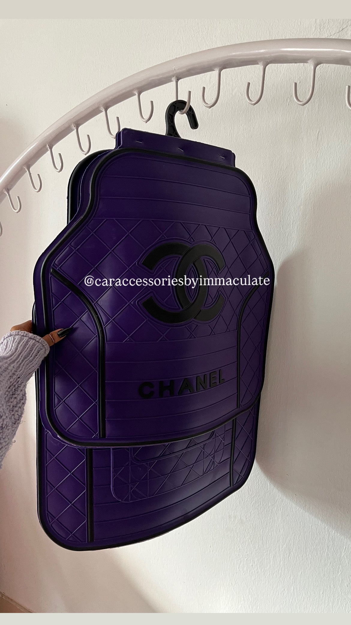 Cc (Purple and Black) 5pcs car mat