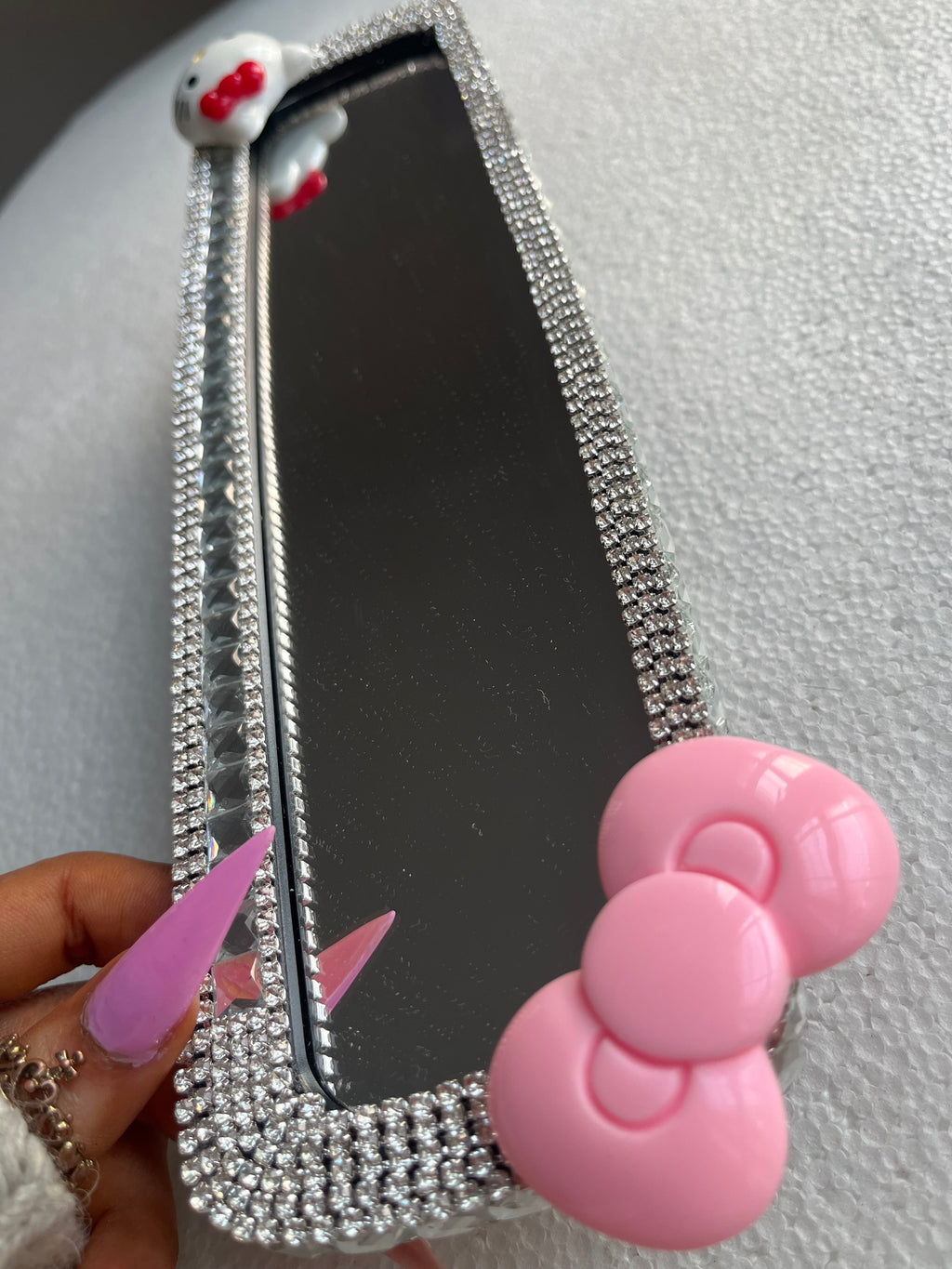 Hello Kitty Pink crystal clear diamond encrusted rear view mirror cover
