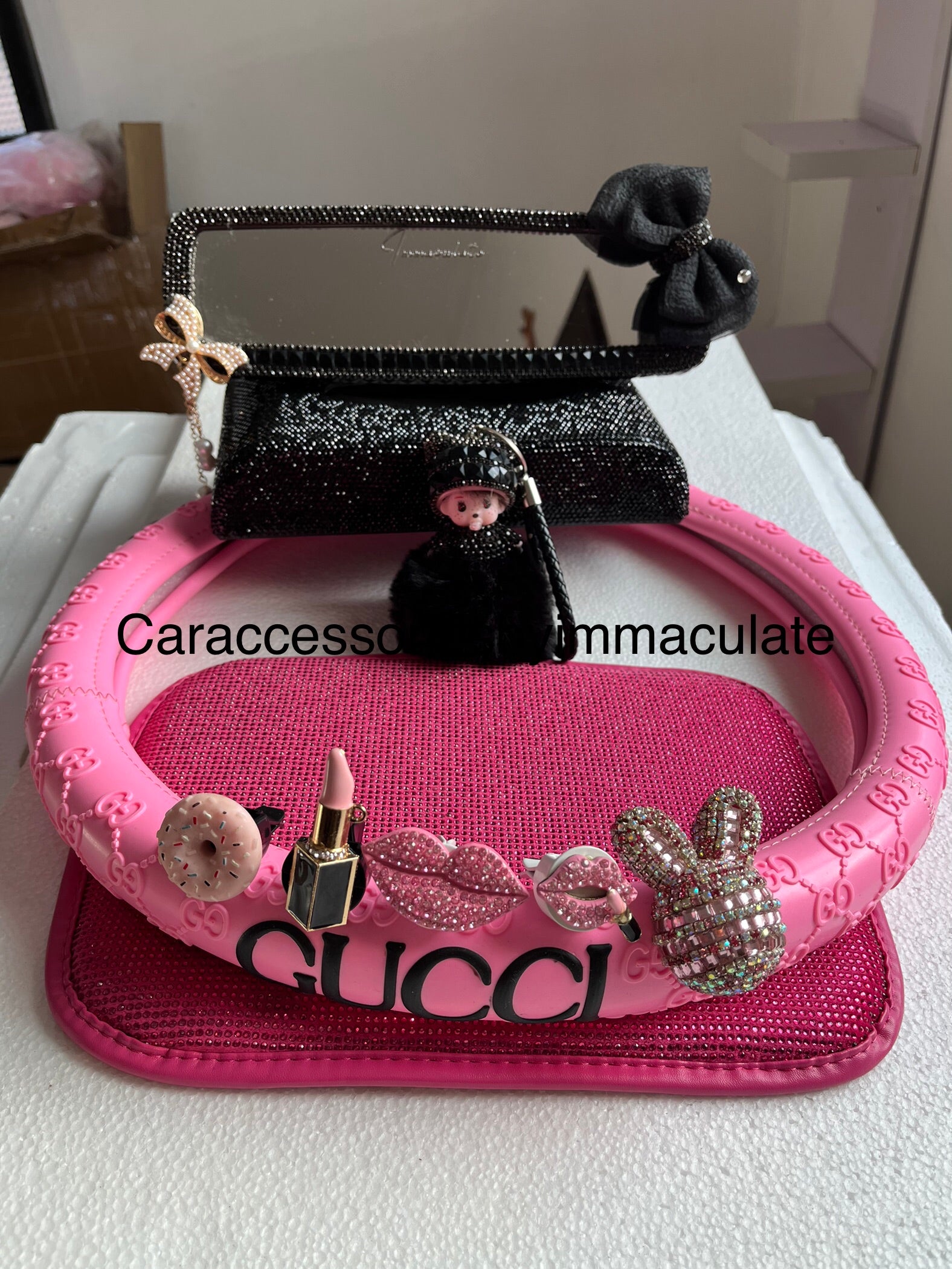 GG (car steering wheel cover X Diamond encrusted car accessories sets)