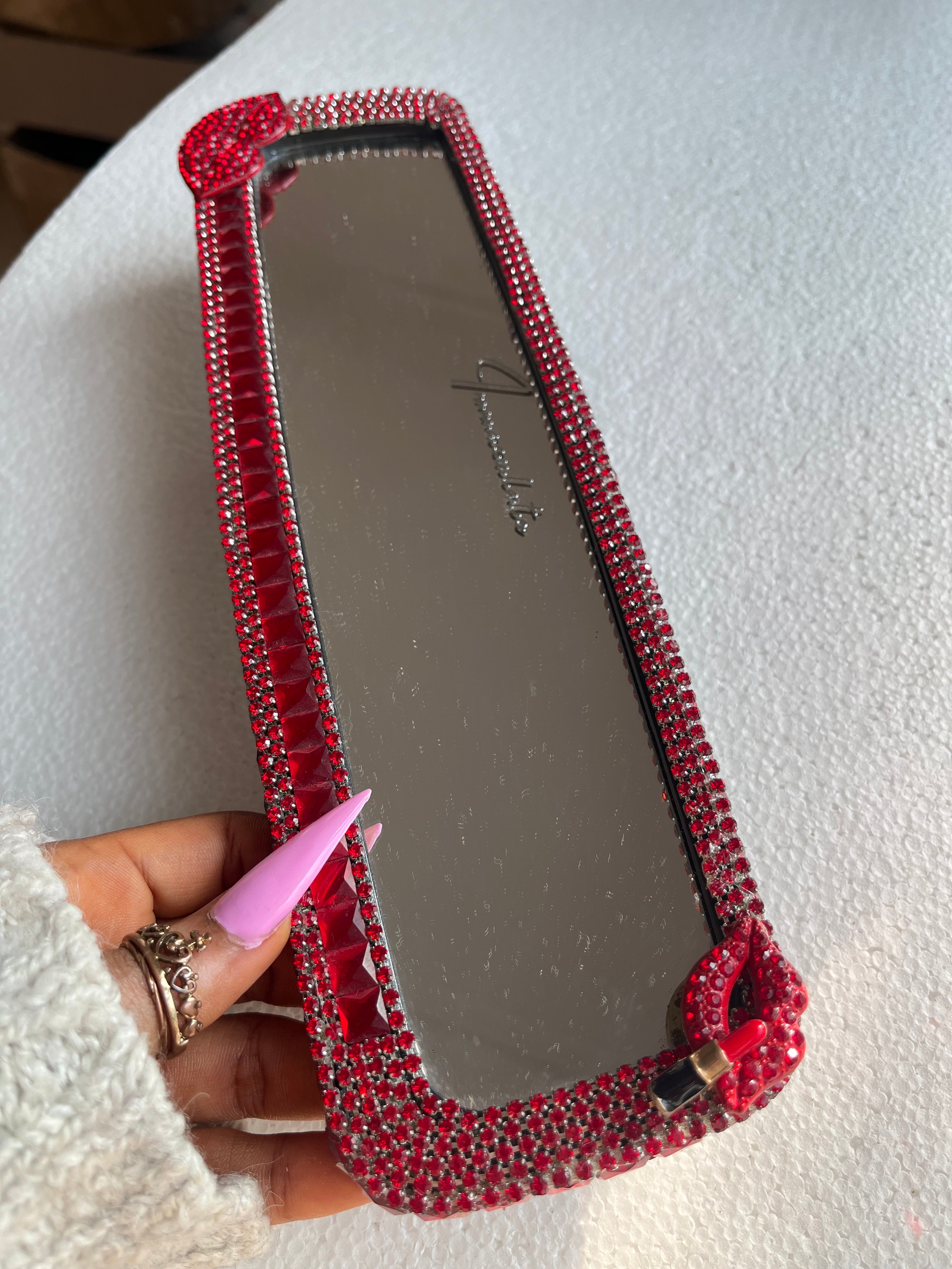 Lips👄 and Kiss💋(Red) Diamond encrusted car rear view mirror cover decor