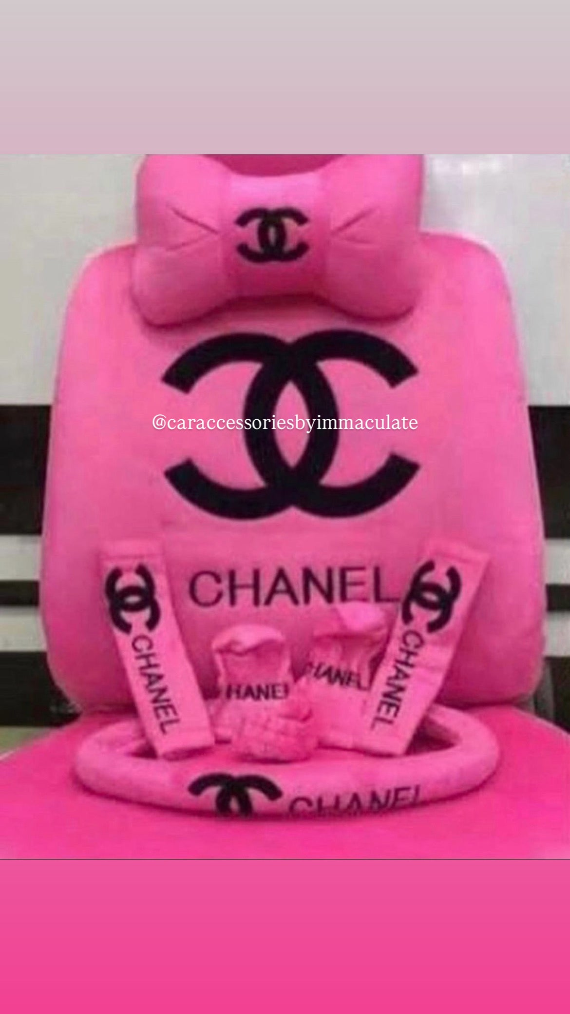 CC (pink Barbie and black) car seat cover