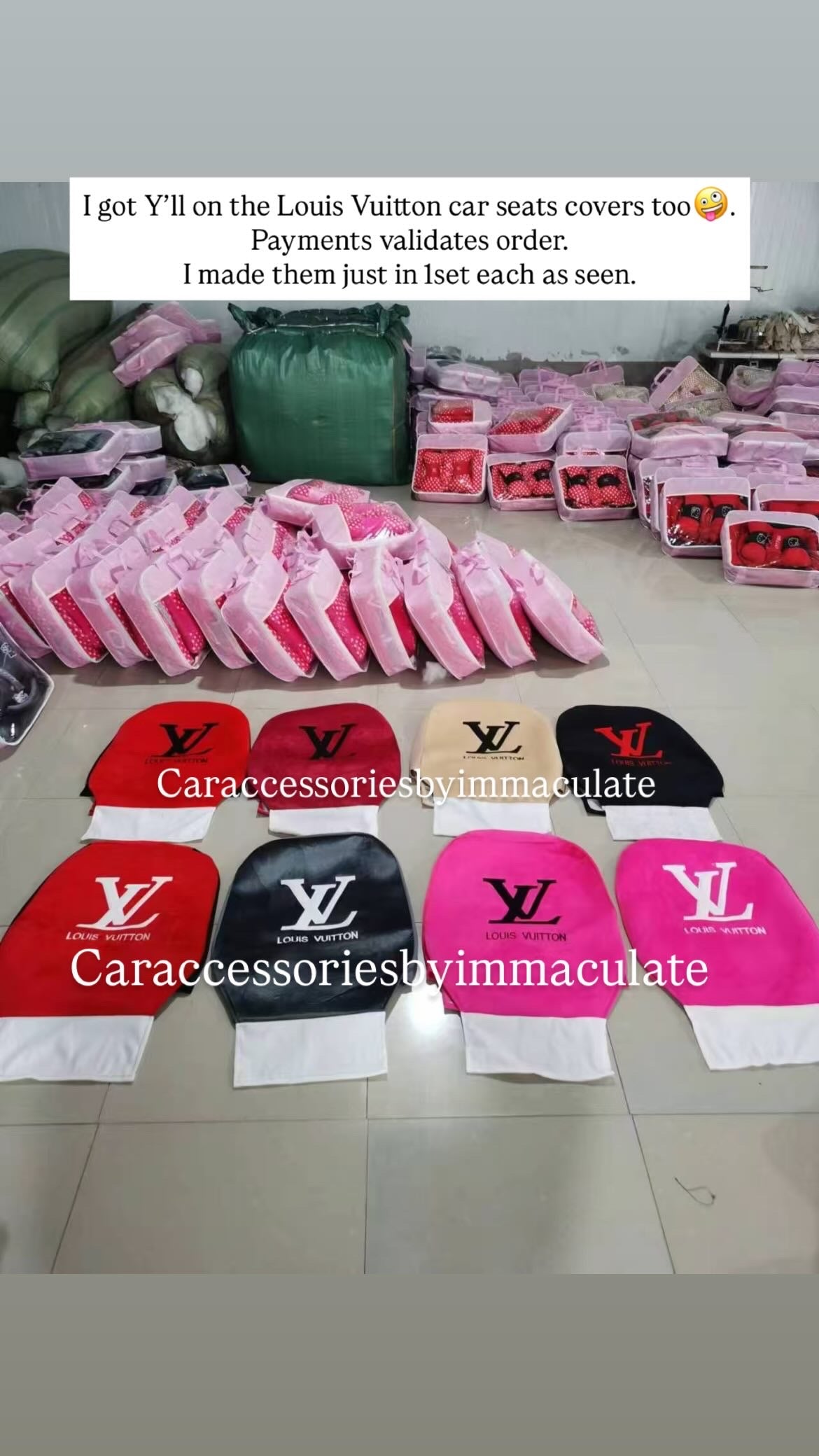 LV ( fabric) car seat covers