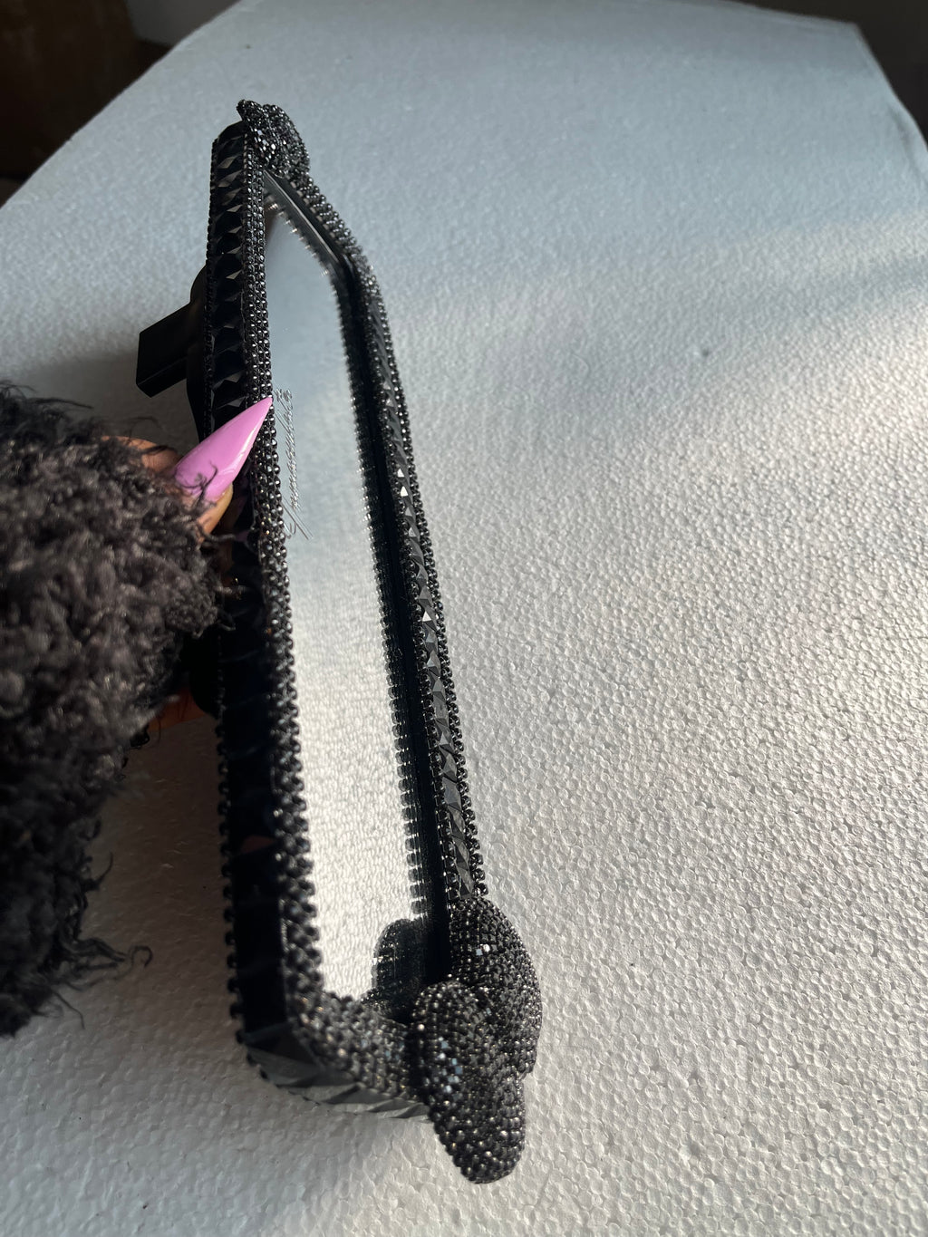 Bow (double) Black car rear view mirror cover decor