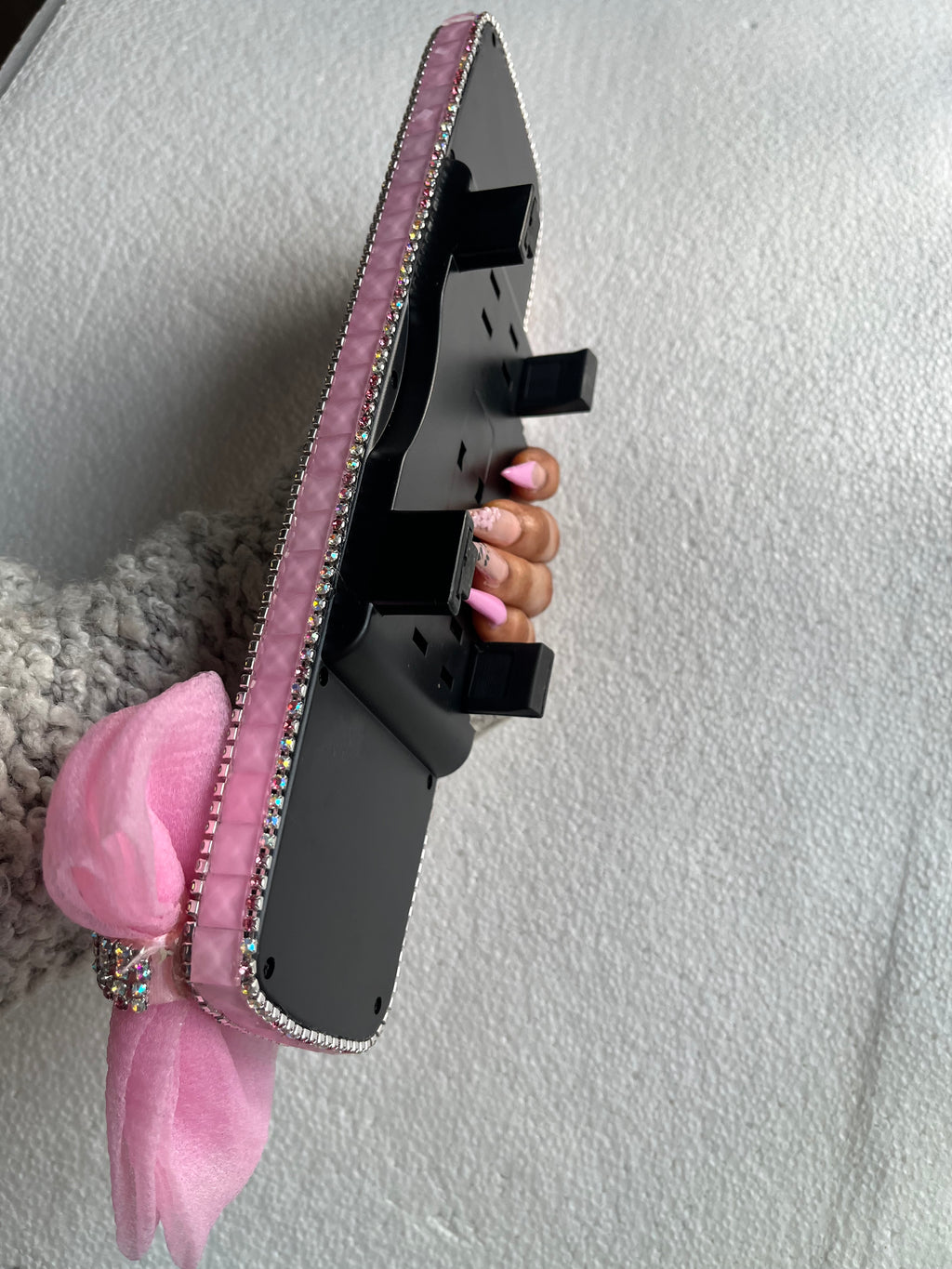 Ribbon 🎀 (Pink) Diamond encrusted car rear view mirror cover decor