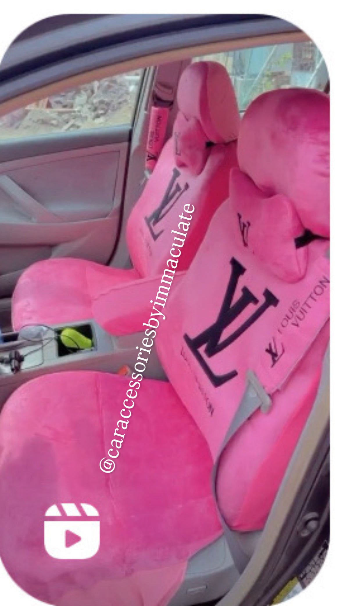 LV (pink Barbie and black ) car seat cover