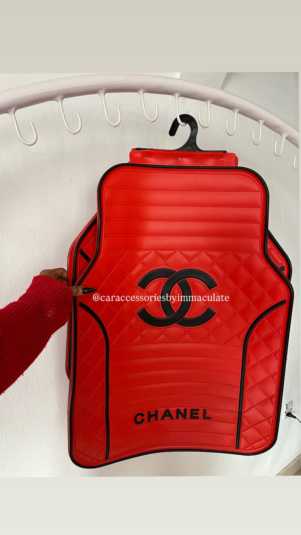 Cc (Red and Black) 5pcs car mat