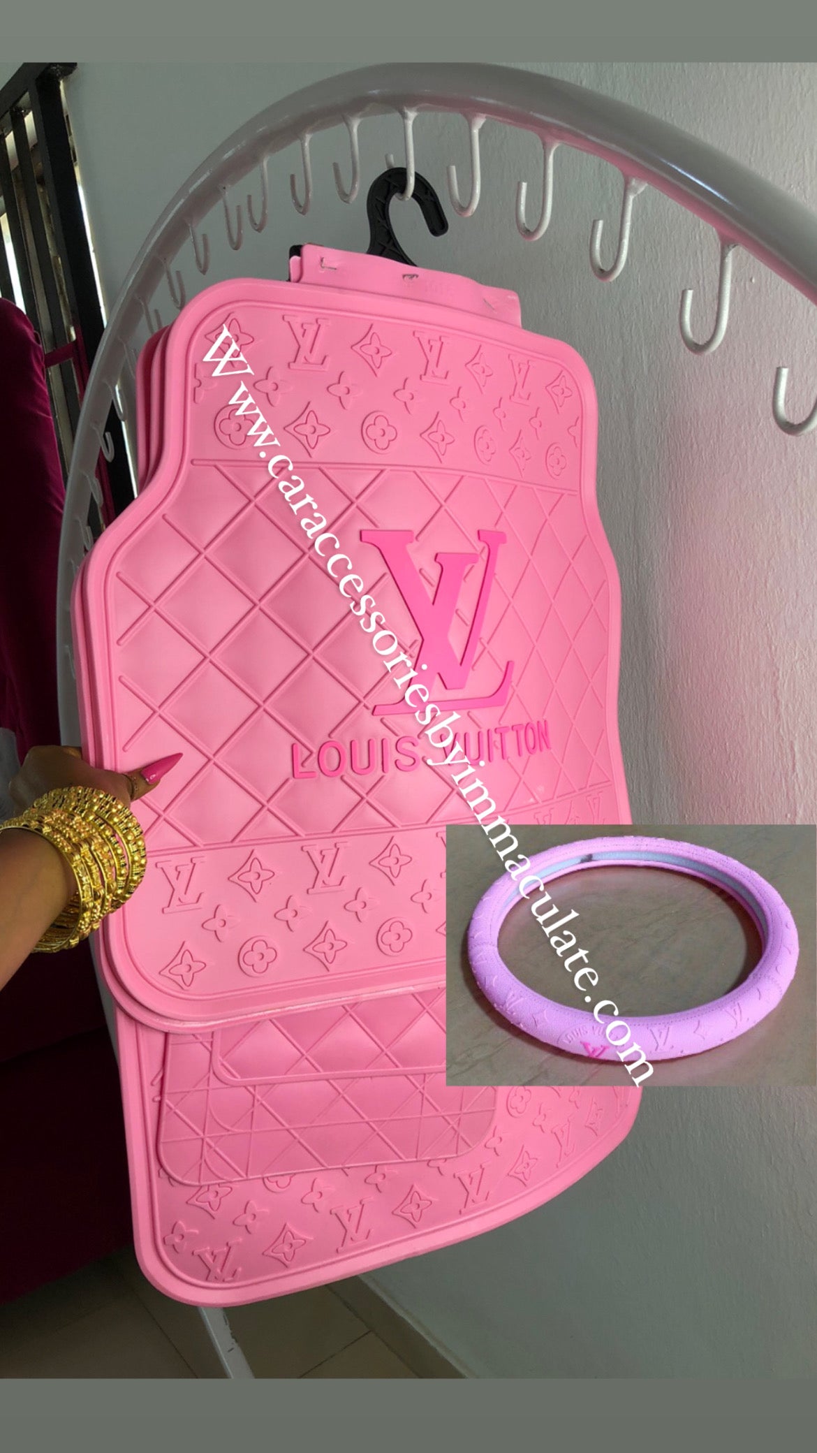 LV (pink Barbie) 5pcs mats Plus matching steering set