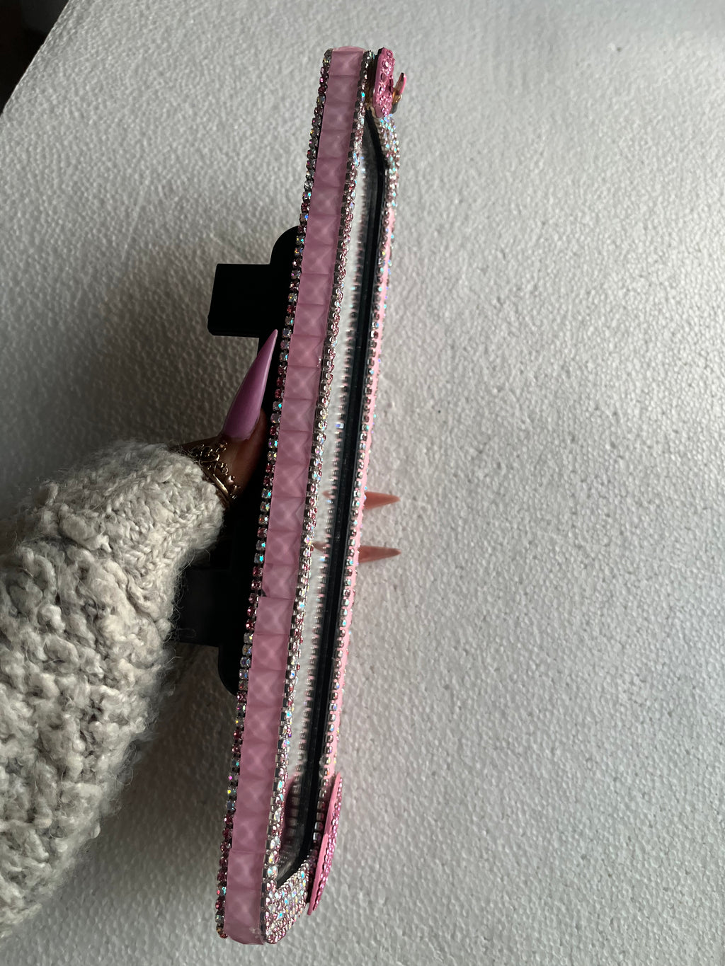 Lips👄 and Kiss💋(Pink)Diamond encrusted rear view mirror cover