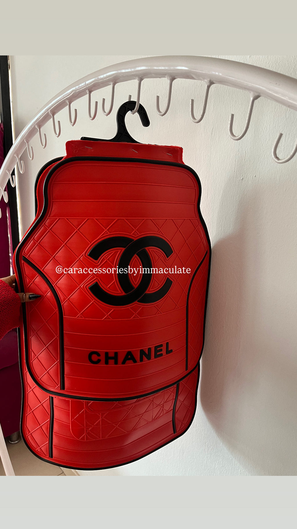 Cc (Red and Black) 5pcs car mat