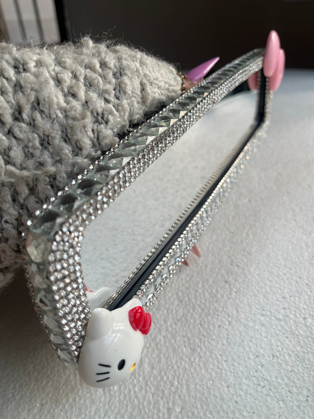 Hello Kitty Pink crystal clear diamond encrusted rear view mirror cover