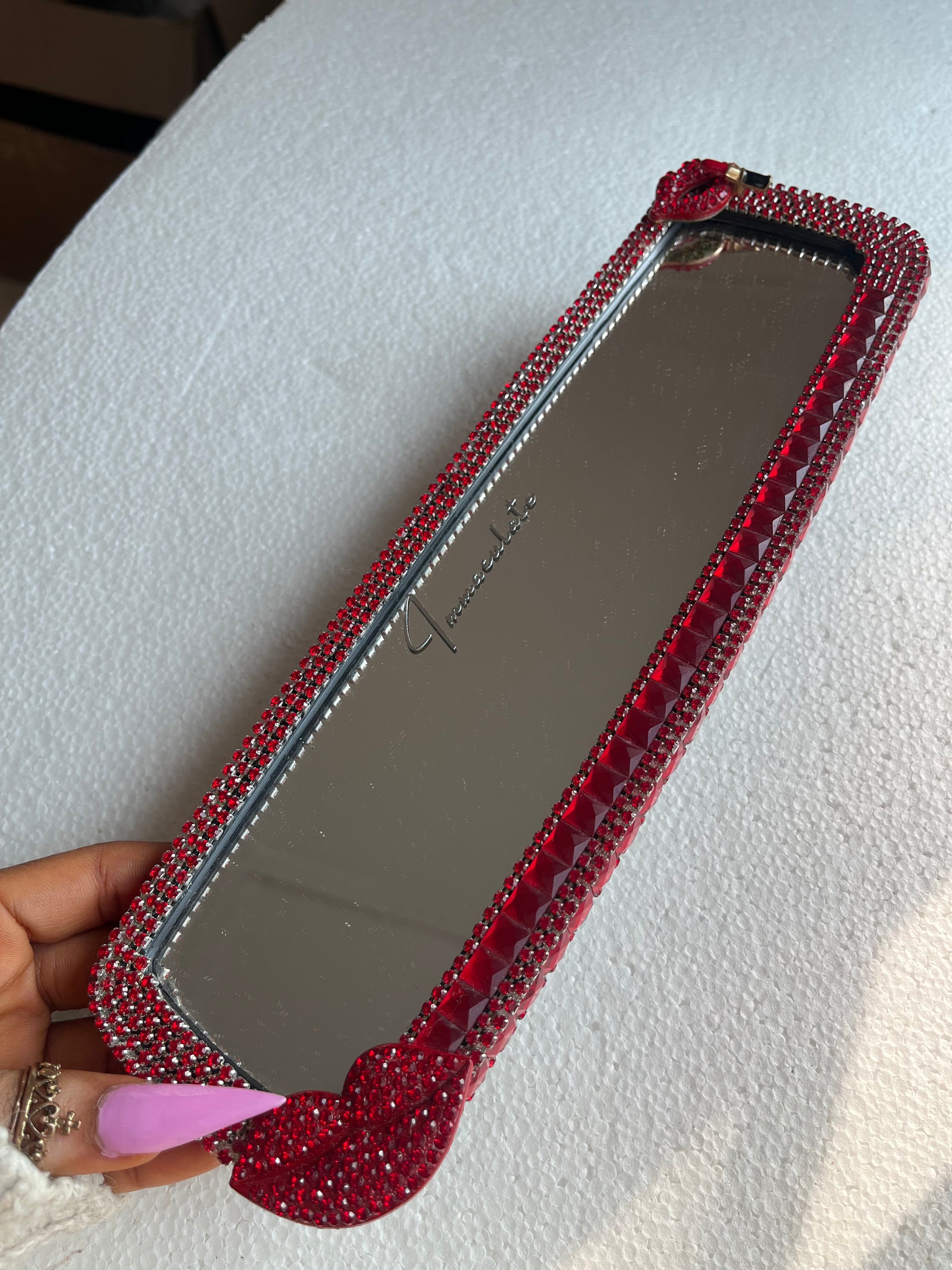 Lips👄 and Kiss💋(Red) Diamond encrusted car rear view mirror cover decor