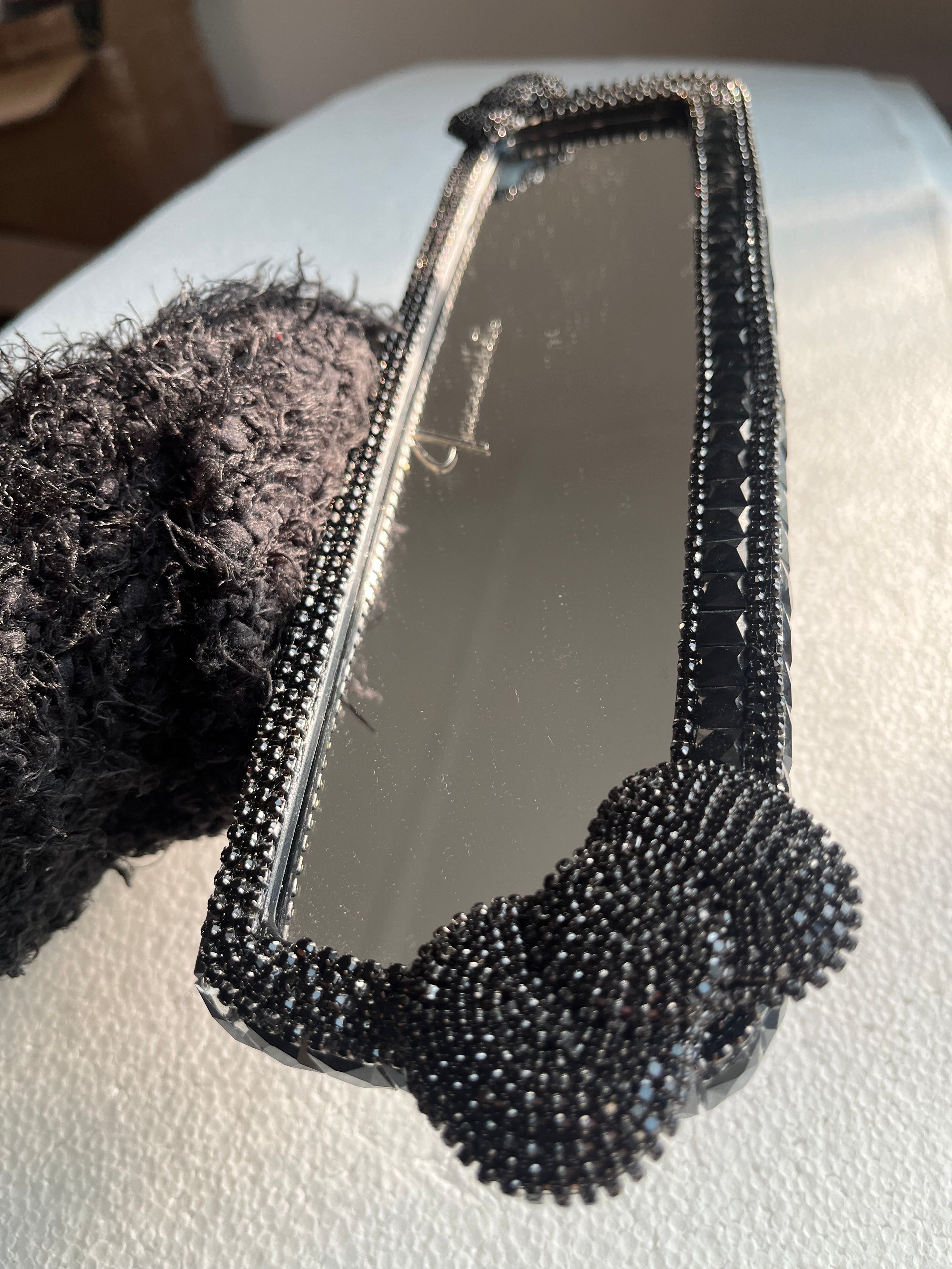 Bow (double) Black car rear view mirror cover decor