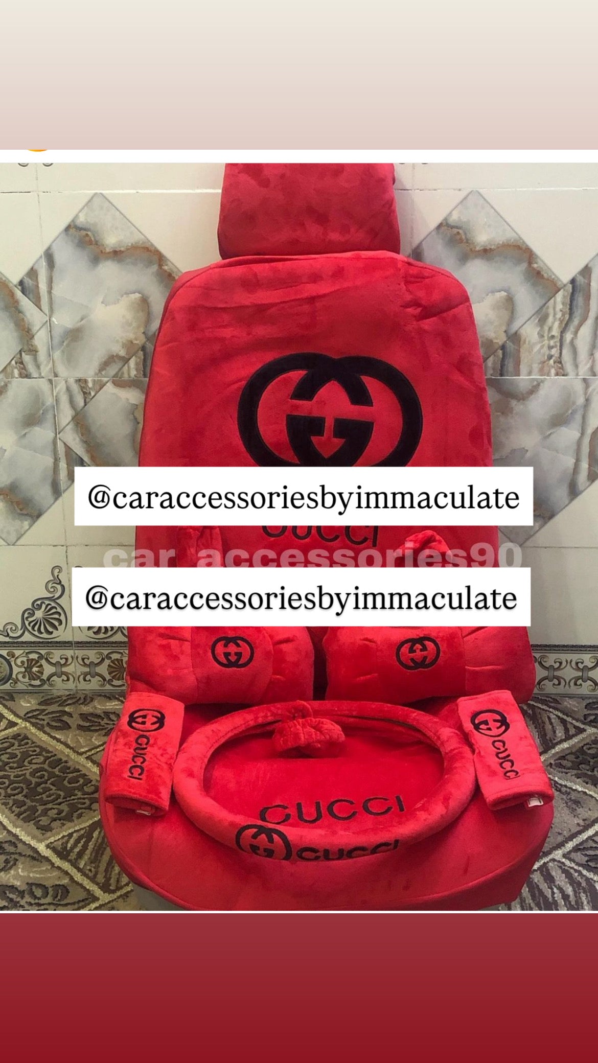 GG (Red & Black) car seat cover