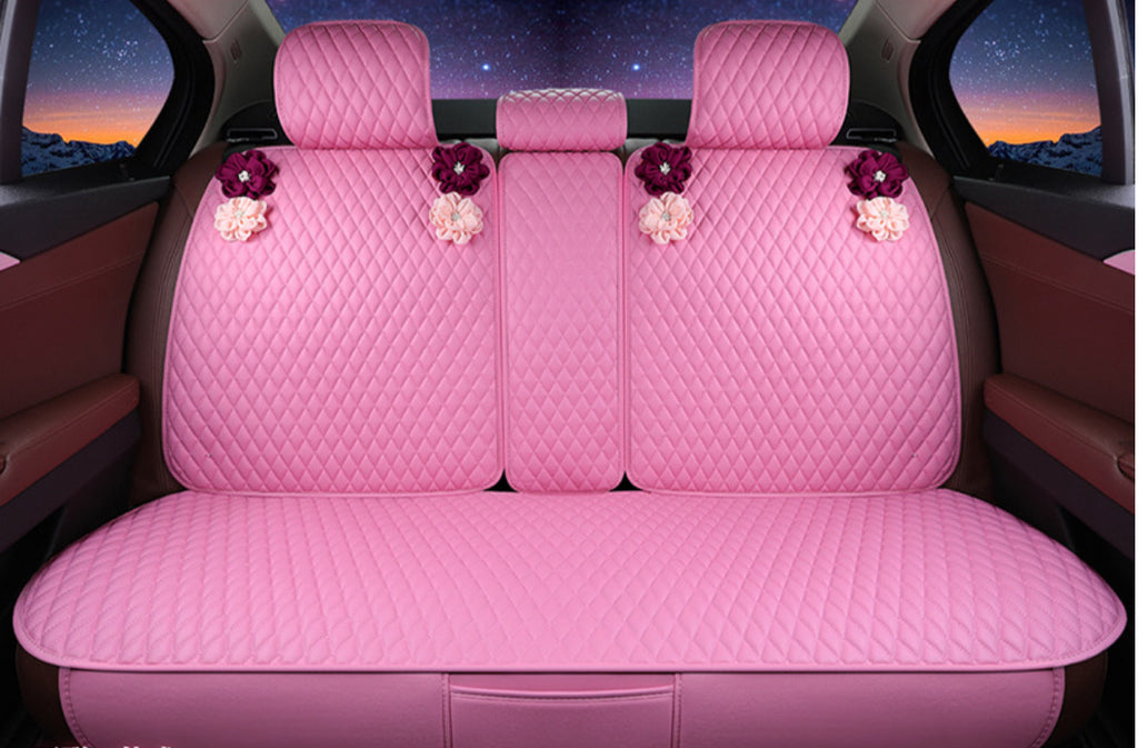 Rose (pink) leather car seat cover set