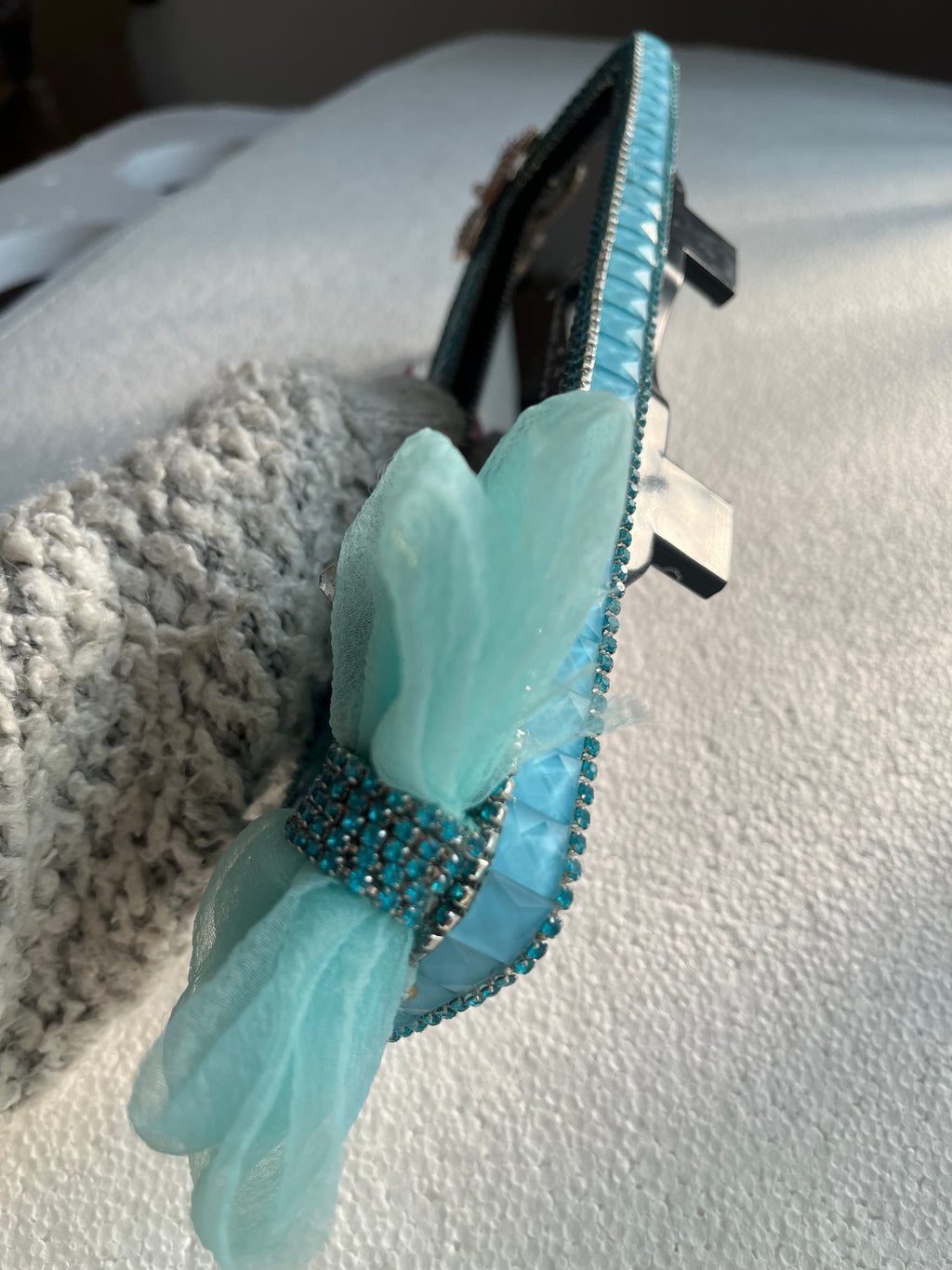 Tiffany blue Diamond encrusted rear view mirror cover