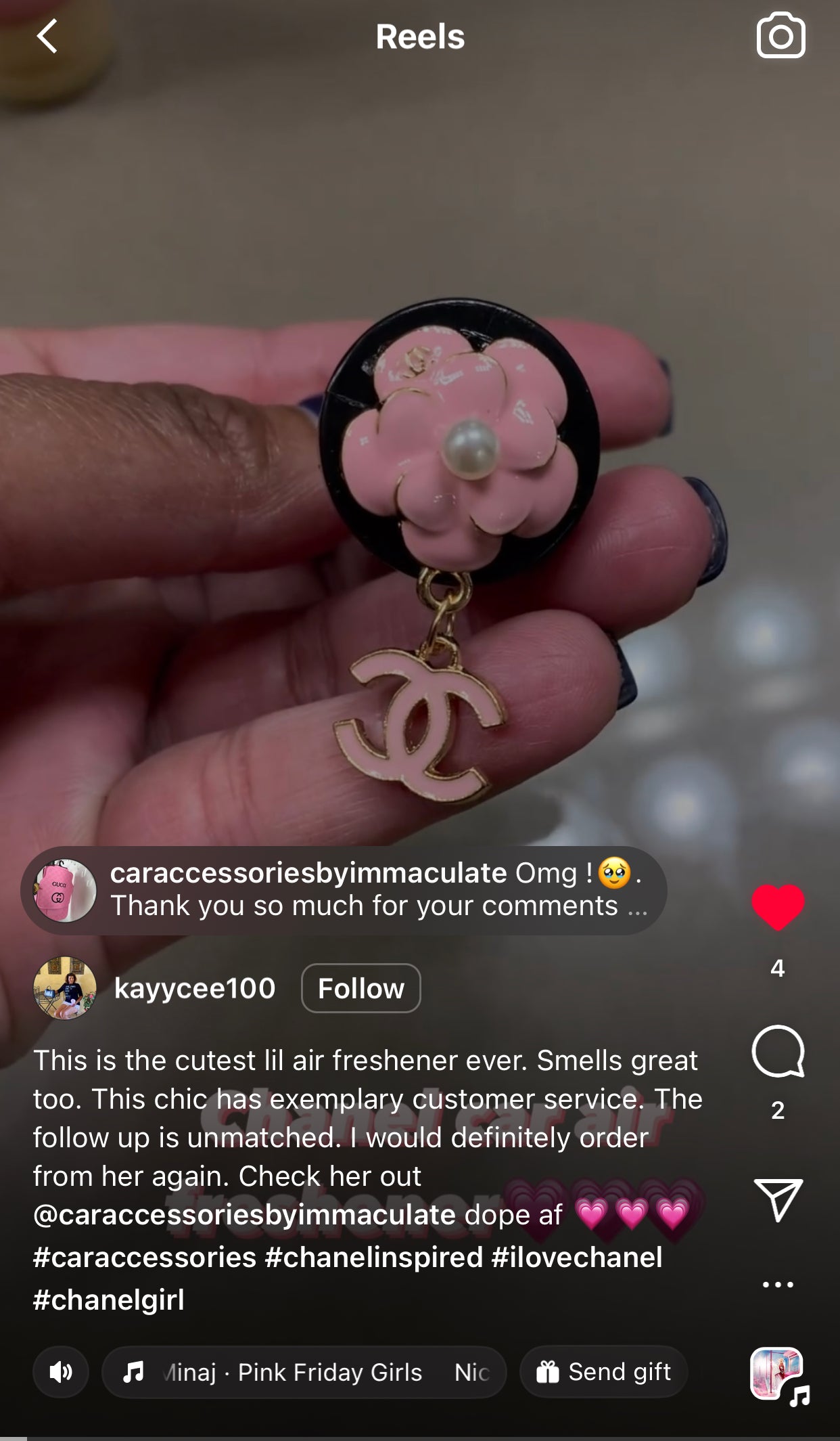Cc (pink) ac vent air freshener decor