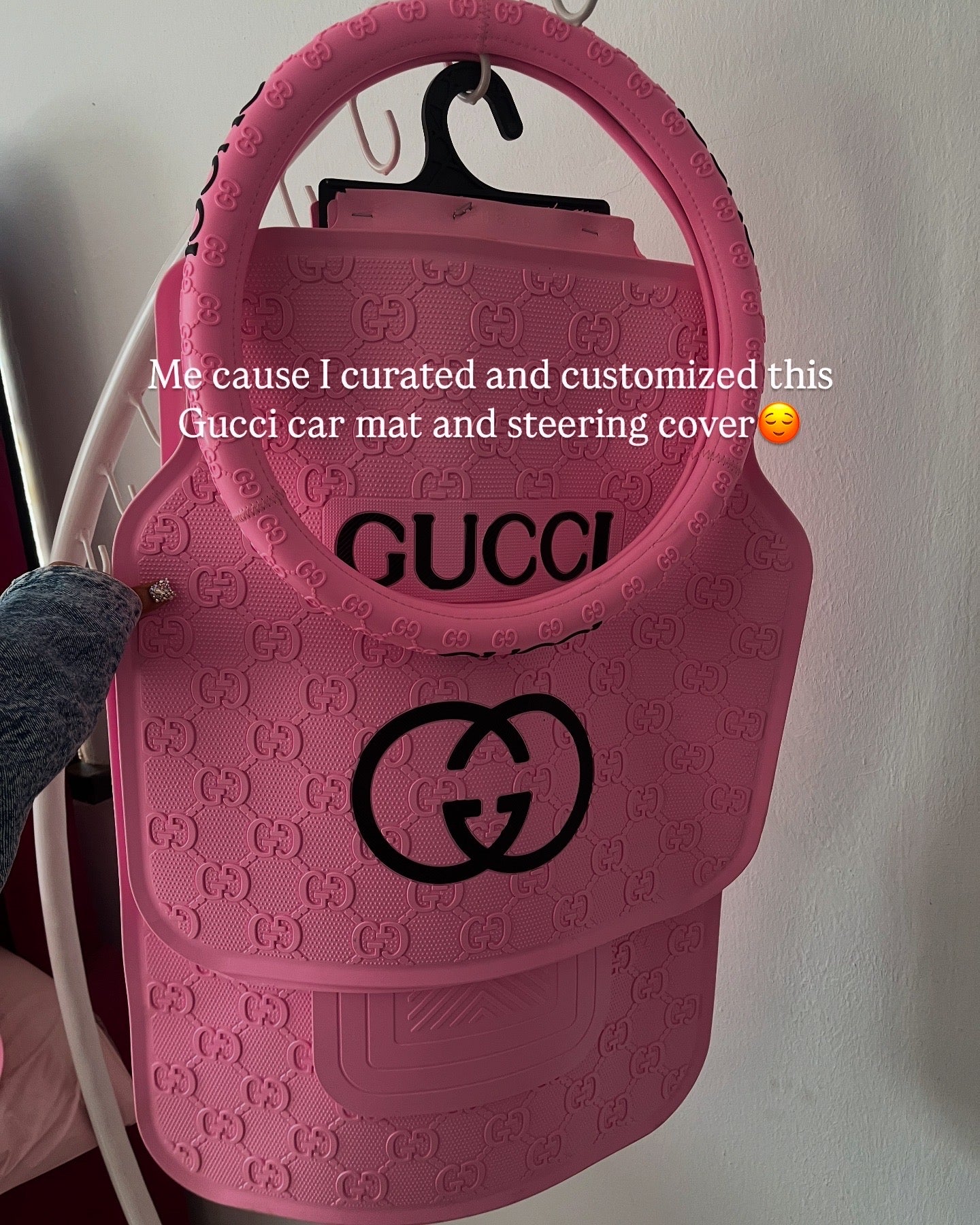 GG (pink Barbie and black) 5pcs mats plus steering set