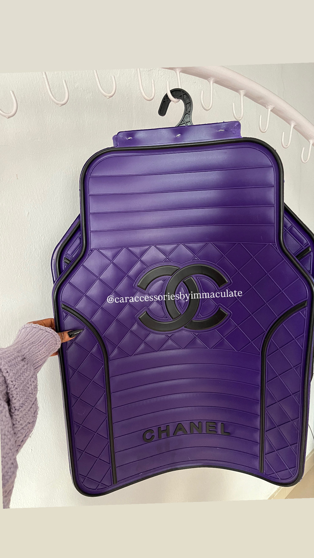Cc (Purple and Black) 5pcs car mat