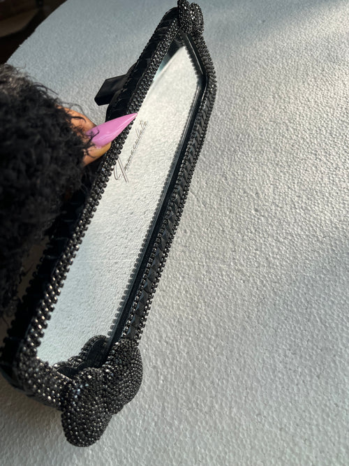 Bow (double) Black car rear view mirror cover decor