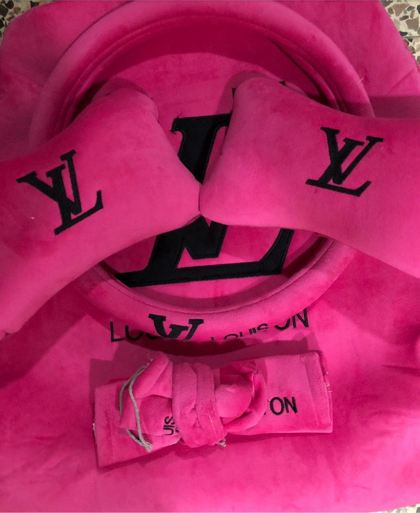 LV (Hot pink and black) car seat cover set